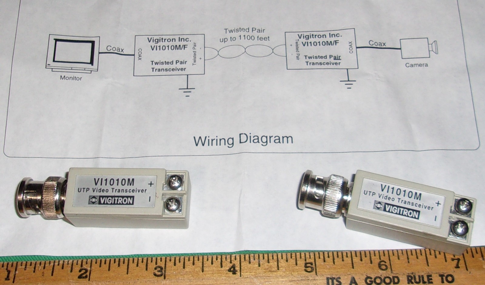VIGITRON VI1010M UTP Transceiver Module NOS Clean! w/ Instruction Sheet