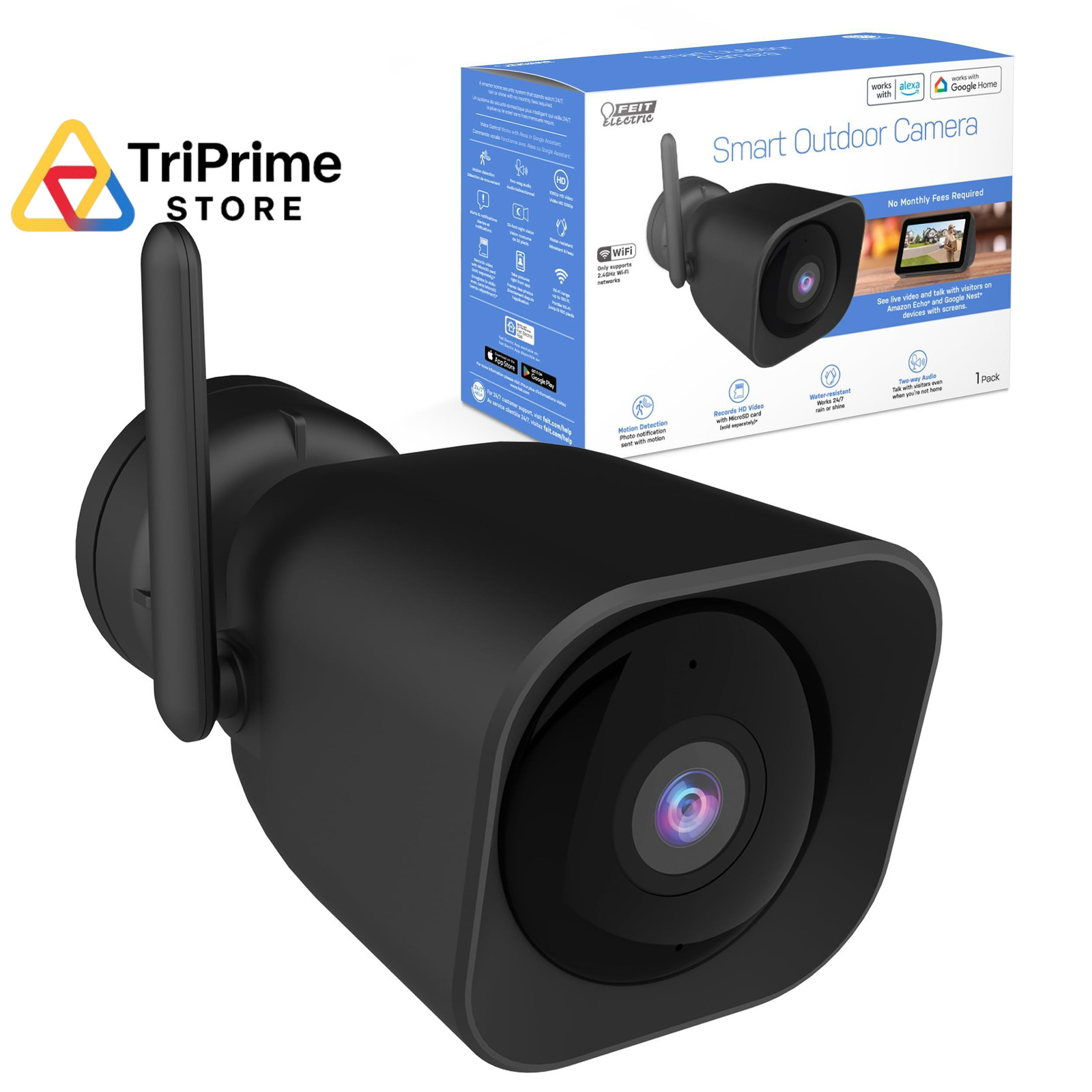Feit Electric CAM/WM/WiFi 1080p HD Outdoor WiFi 1 Count (Pack of 1), Black