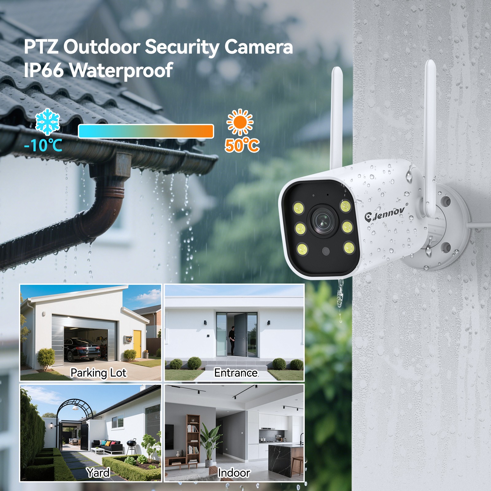 Indoor Outdoor Home Security Camera Wireless 2.4/5GHz WiFi Camera Night Vision
