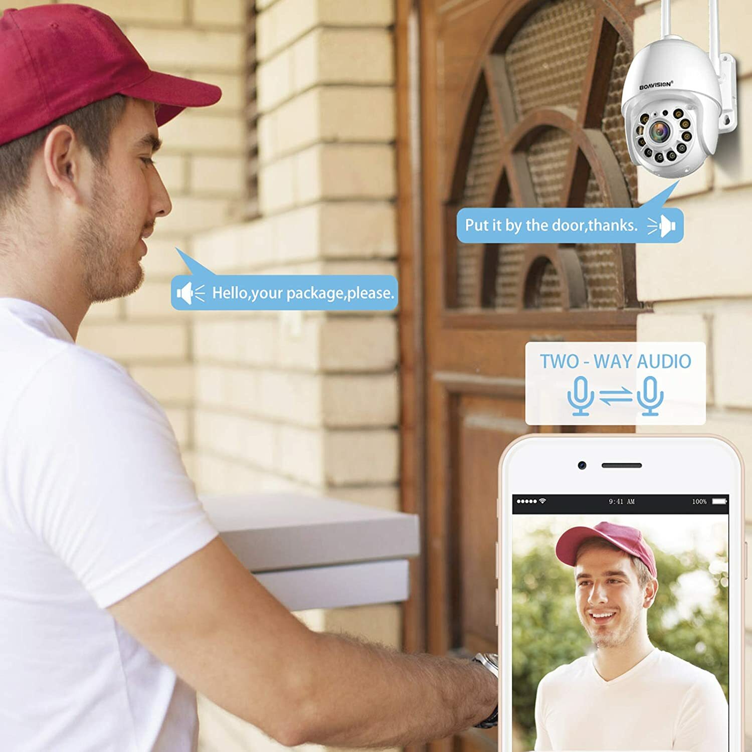 Full Color Night Vision Auto Tracking WiFi 2160P PTZ Dome Camera Outdoor -US Sh