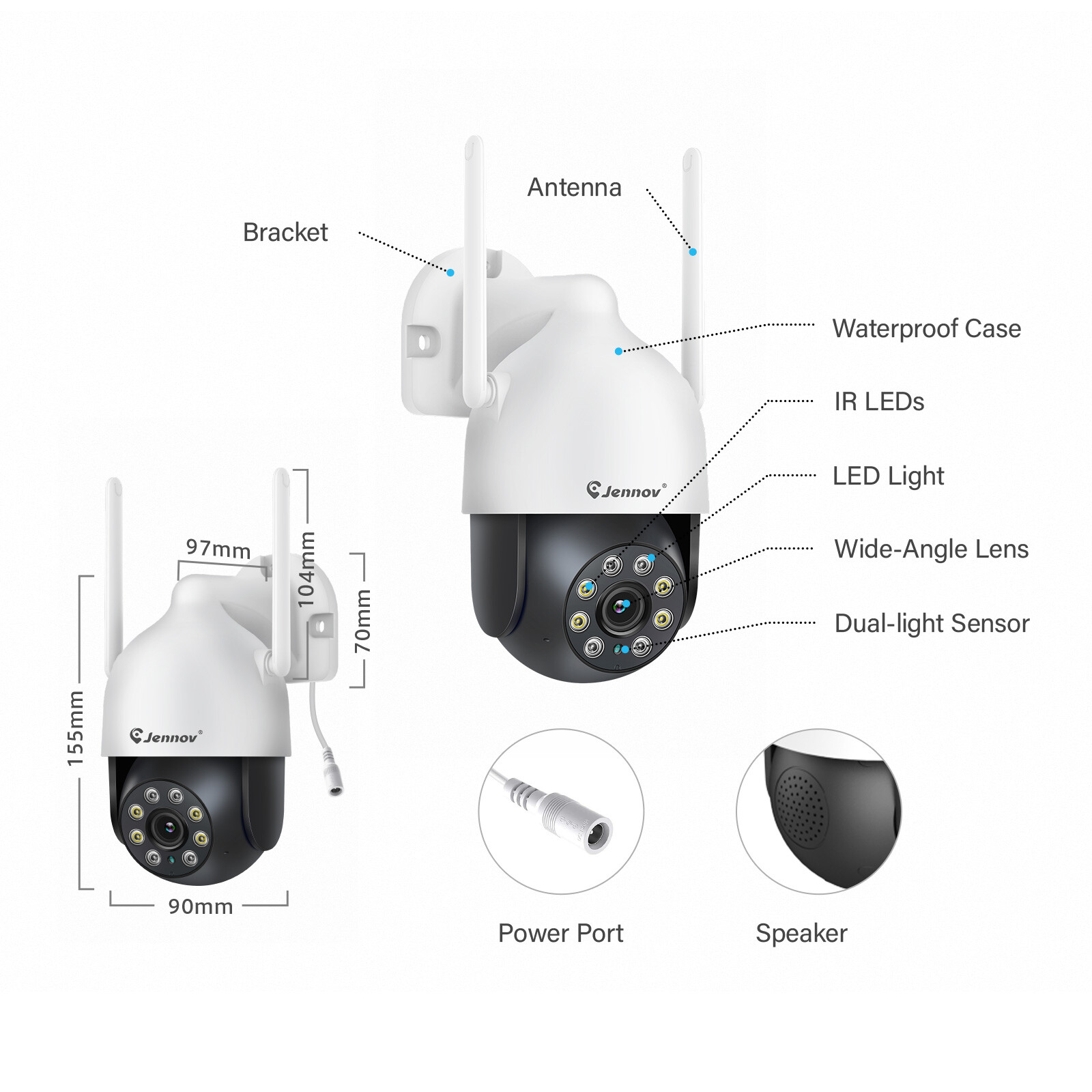 WiFi CCTV Camera Security 5MP System PTZ Outdoor Wireless Home 10CH NVR Audio