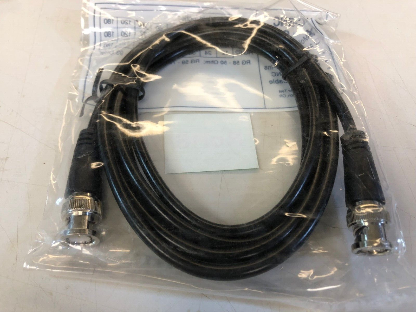 2 each – Black Coaxial BNC Male to Male 6 ft, Gold plated pins, RoHS compliant