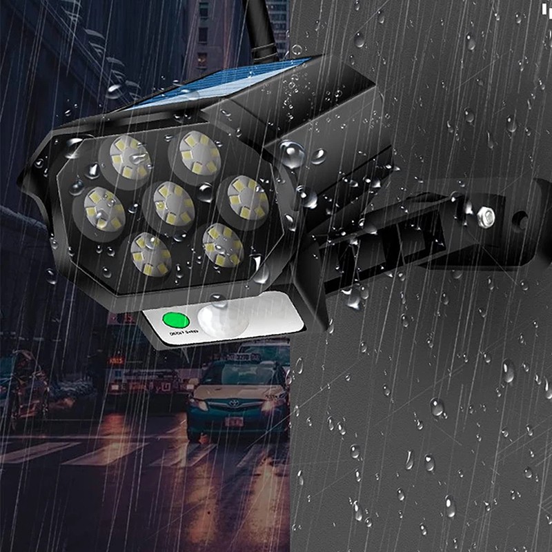 Lampara Tipo Camara Faro LED Recargable Solar de Seguridad Para Exterior Hogar