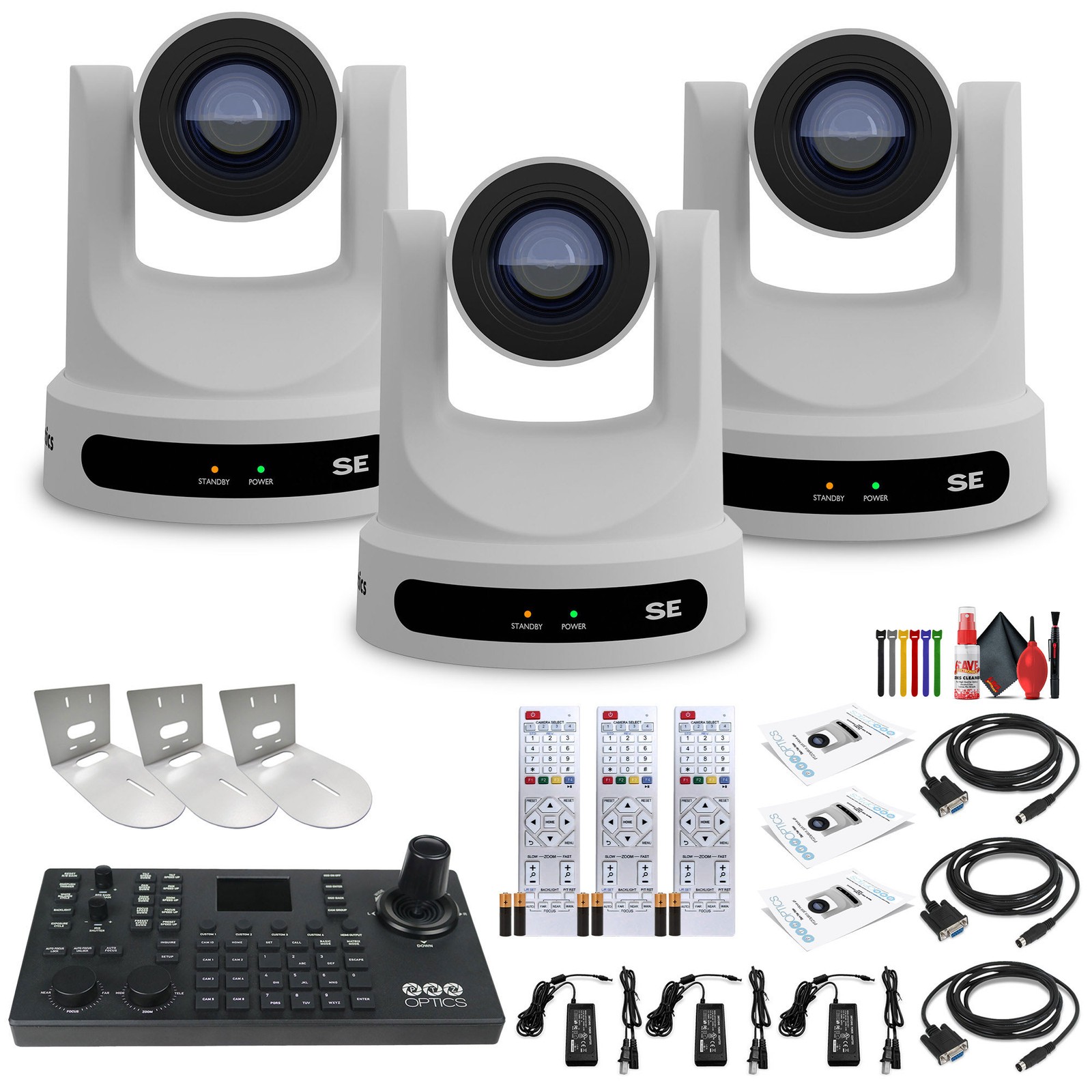 3 x PTZOptics Move SE PTZ Camera with 20x Optical Zoom + SuperJoy PTZ Camera