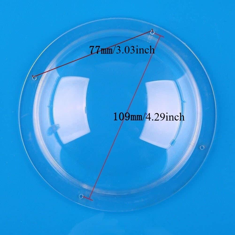 Trolleyshop Diameter 3.94 inch/100MM w/ 4 Holes Acrylic Dome Flange Transpare…
