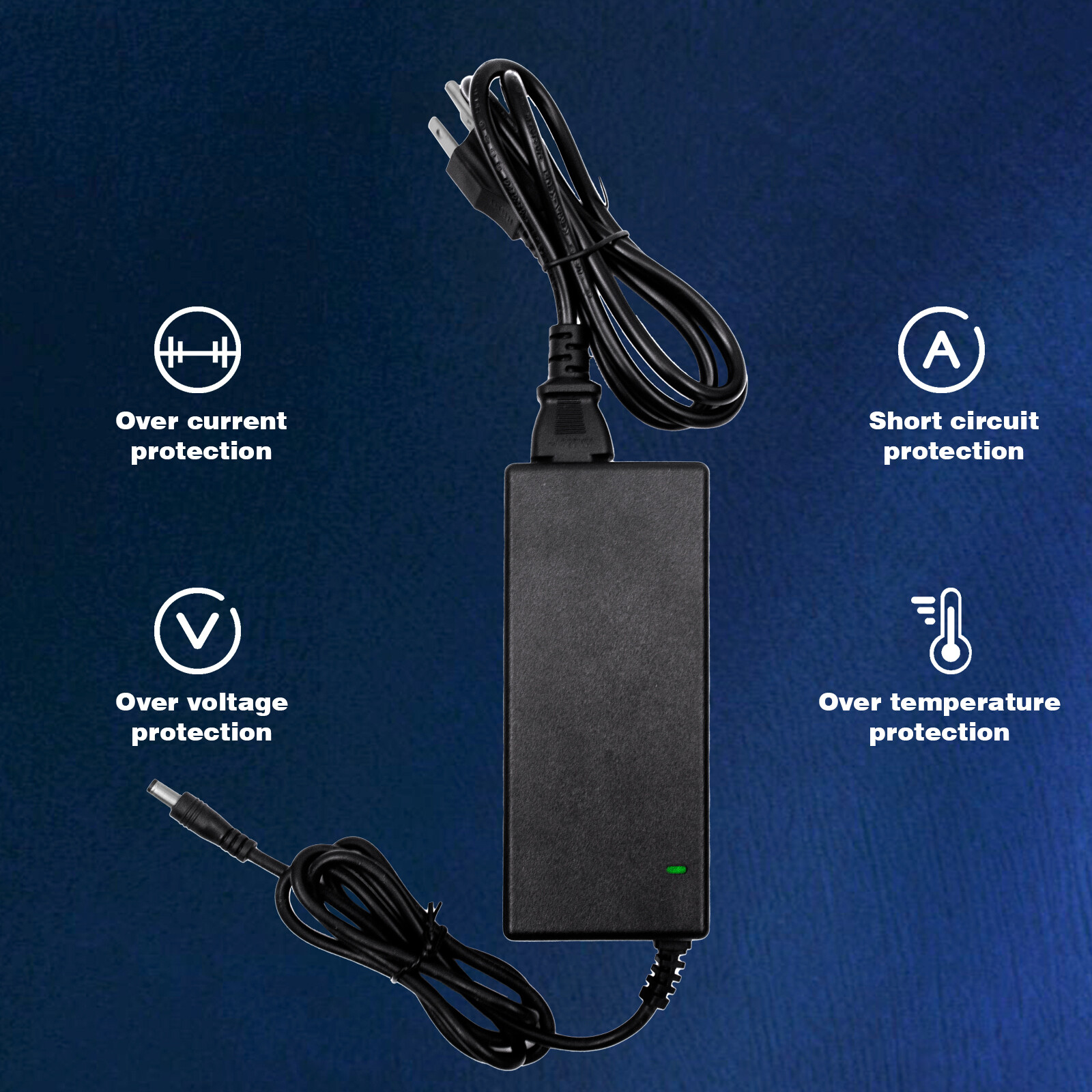 UL LISTED DC 12 V Volts 8 A 8 Amp 96 W Power Supply Adapter Charger Cord