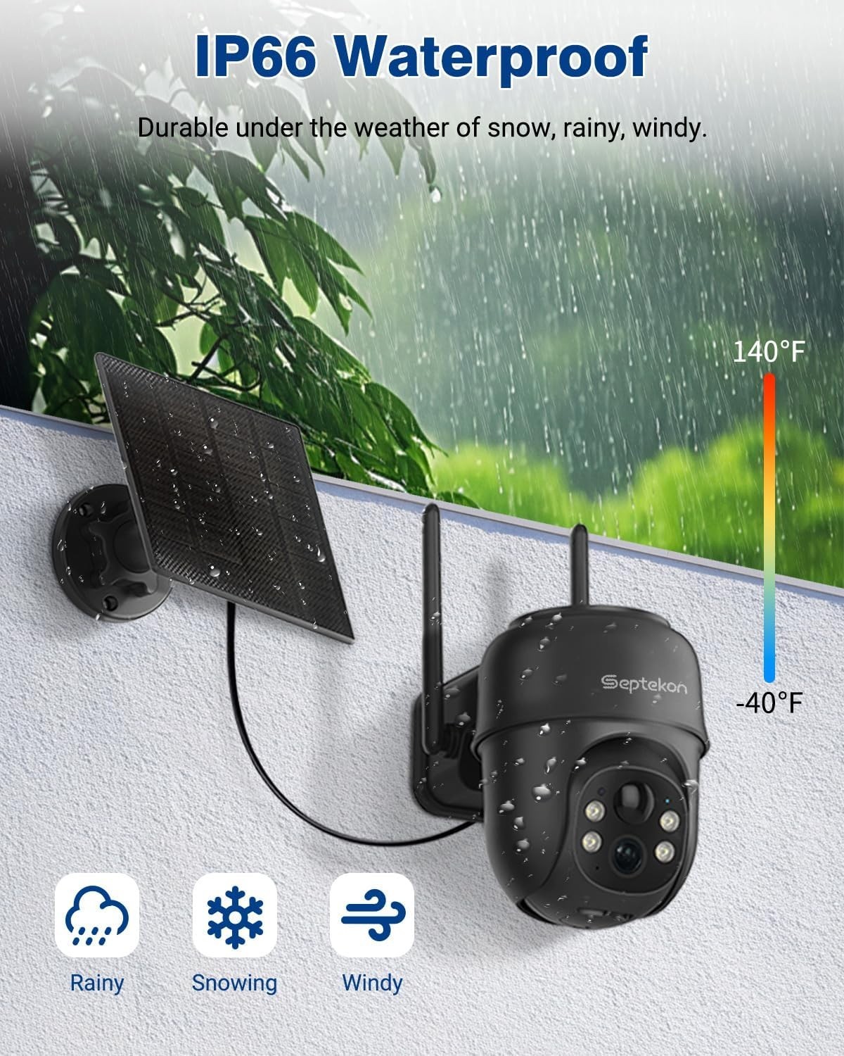 Advanced 2K Solar Powered Outdoor Cameras with 360° PTZ & Motion Alert – 2 Pack