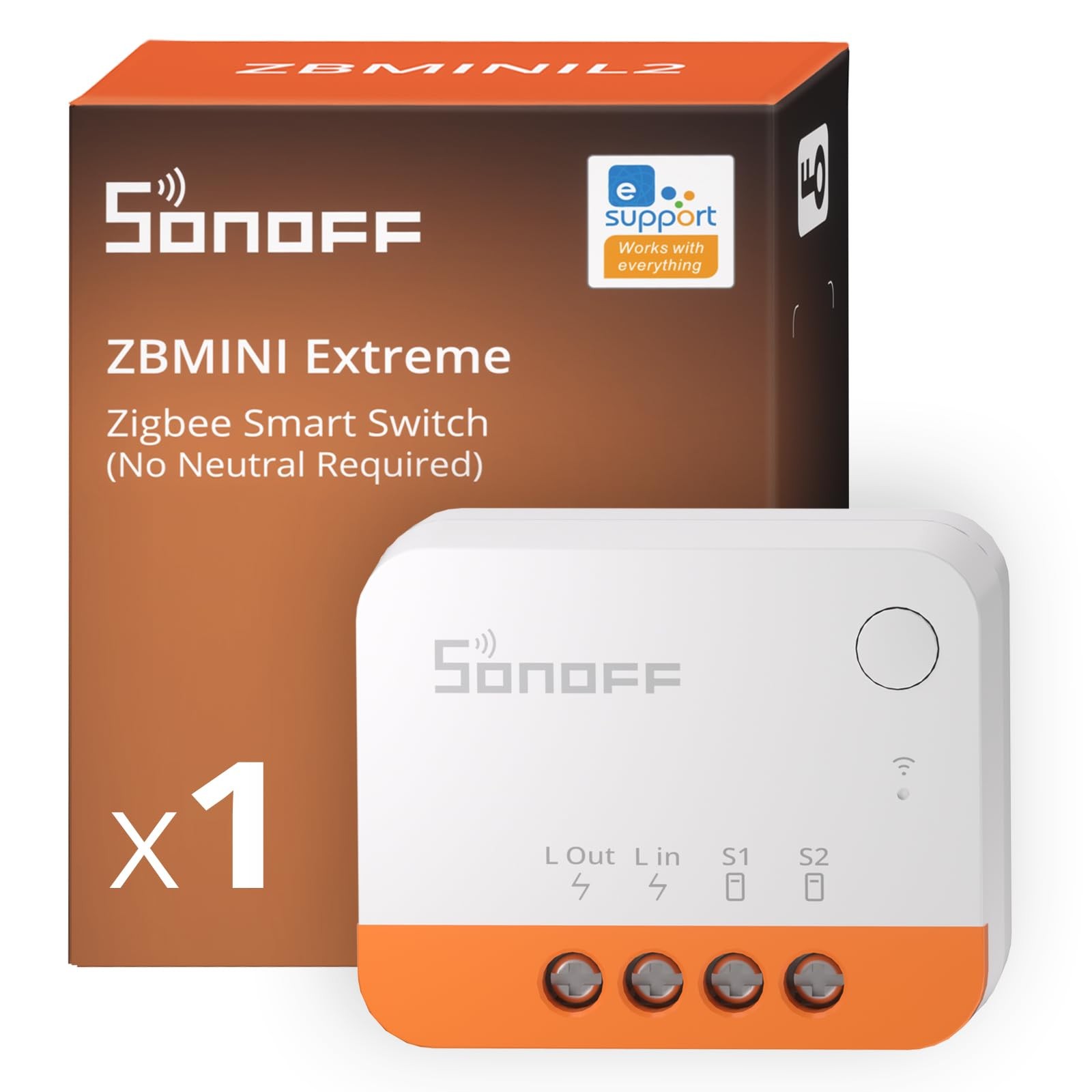 SONOFF Zigbee Smart Switch ZBMINIL2 No Neutral Wire Works with External Switches