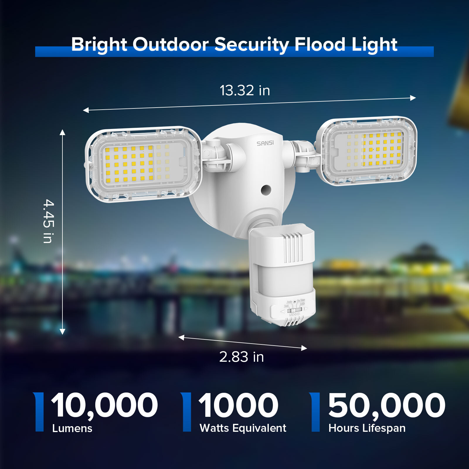SANSI 4000lm LED Security Light Dusk to Dawn Light Sensor 30W (400W Equiv.) ETL