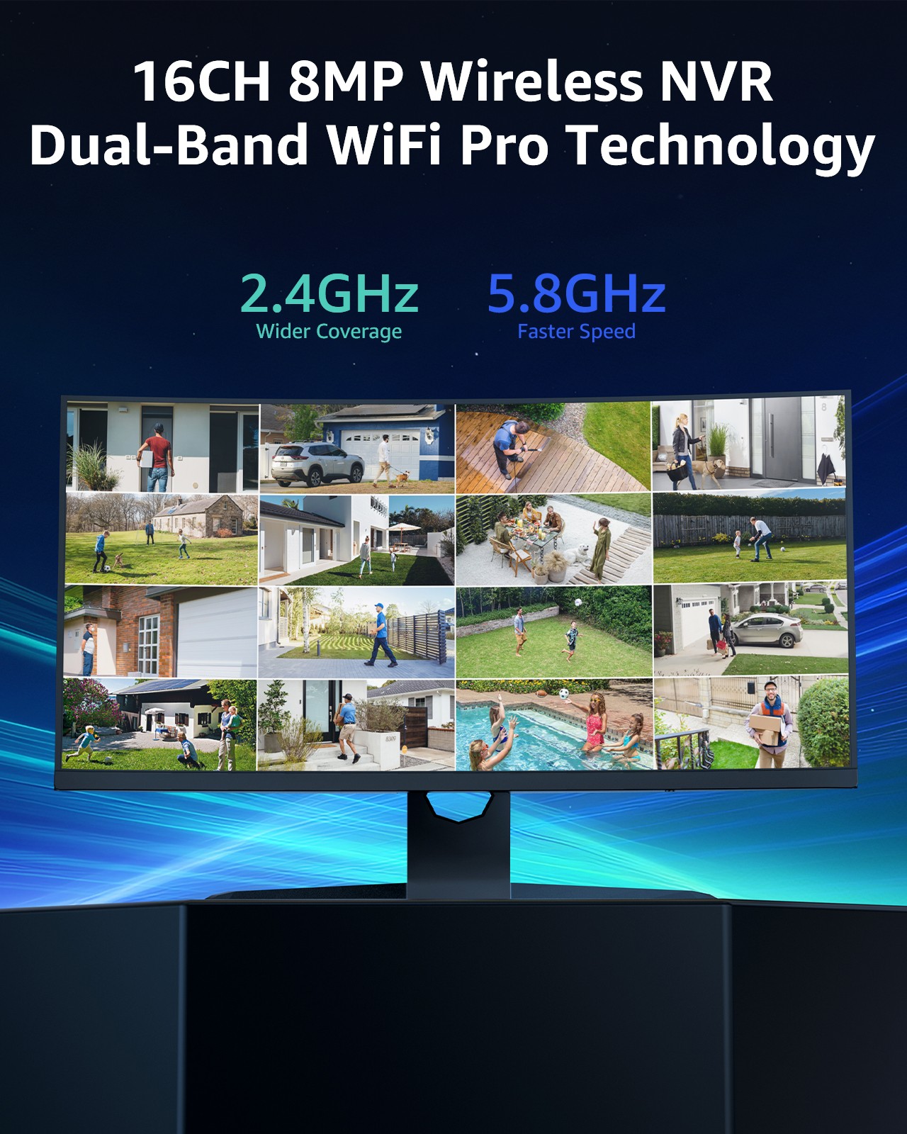 ANNKE 3MP Wireless AI Security Camera System 8CH NVR Two Way Audio Recording 4TB
