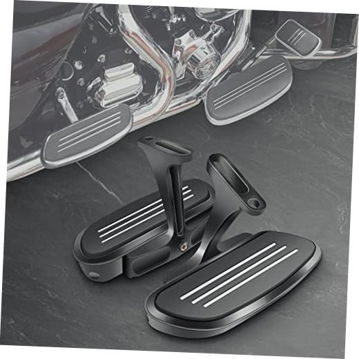 Motorcycle Passenger Floorboards – Black Streamline Footboards With Mount black