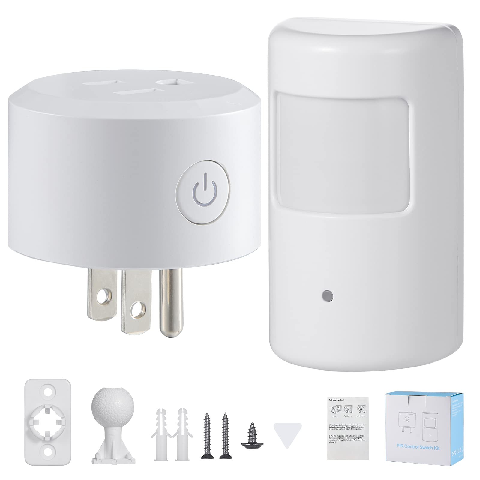 SEHOMY 2 Pack Outlet with Motion Sensor for Bathroom no Wire, Control Bedroom…