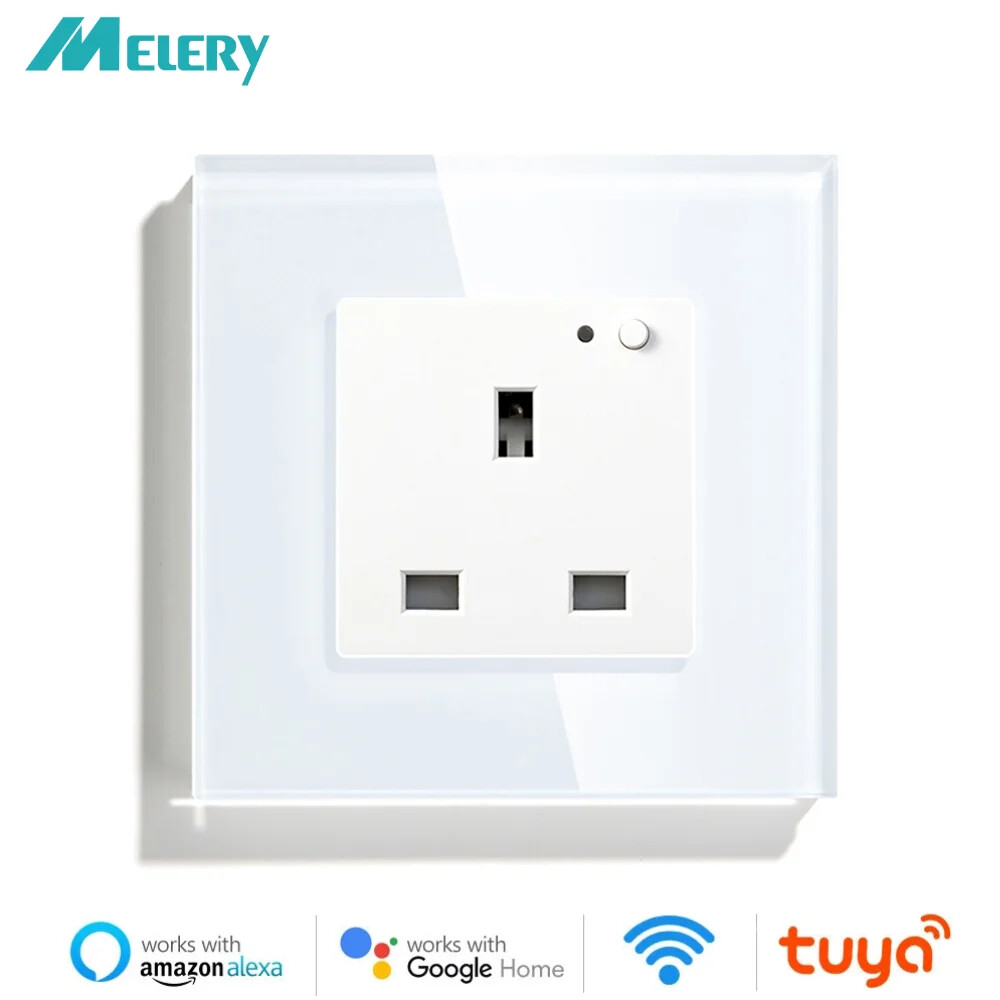 240V Electrical 13A Outlet UK Standard 86mm Glass Single Smart Wifi Wall Socket