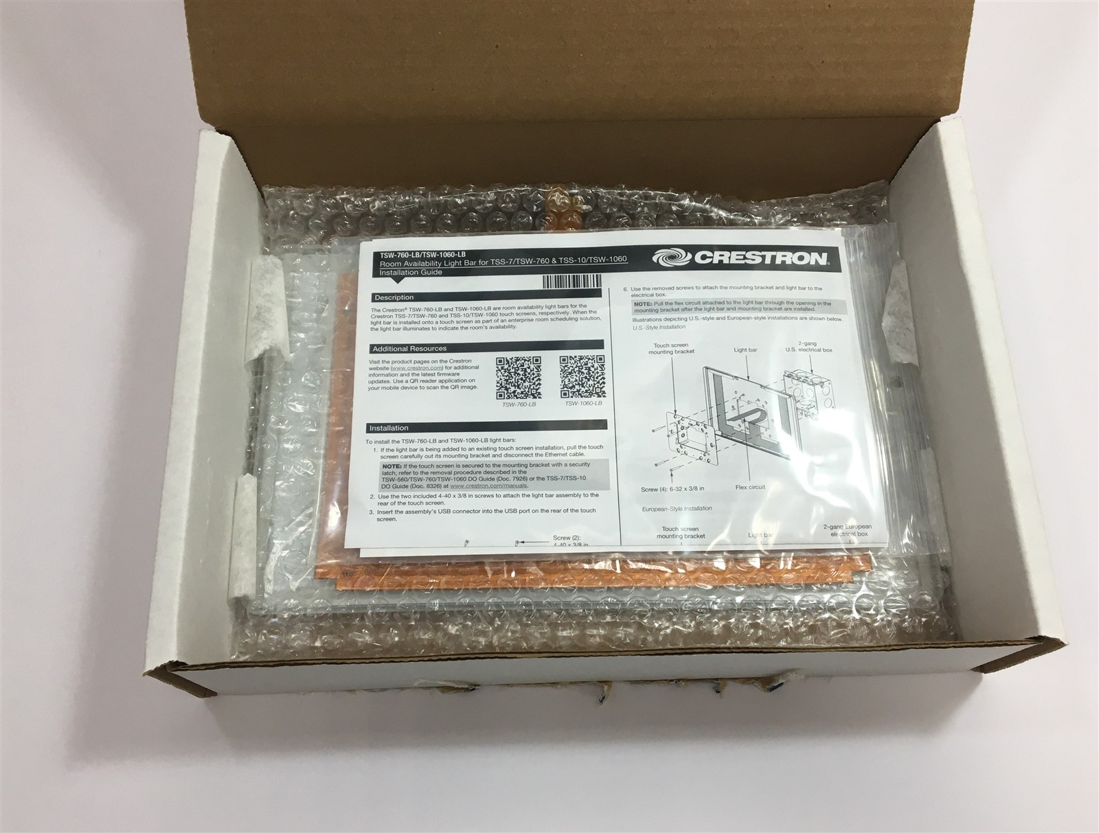Open Box Crestron TSW-1060-LB-B Room Availability Light Bar 6509979 for TSW-1060