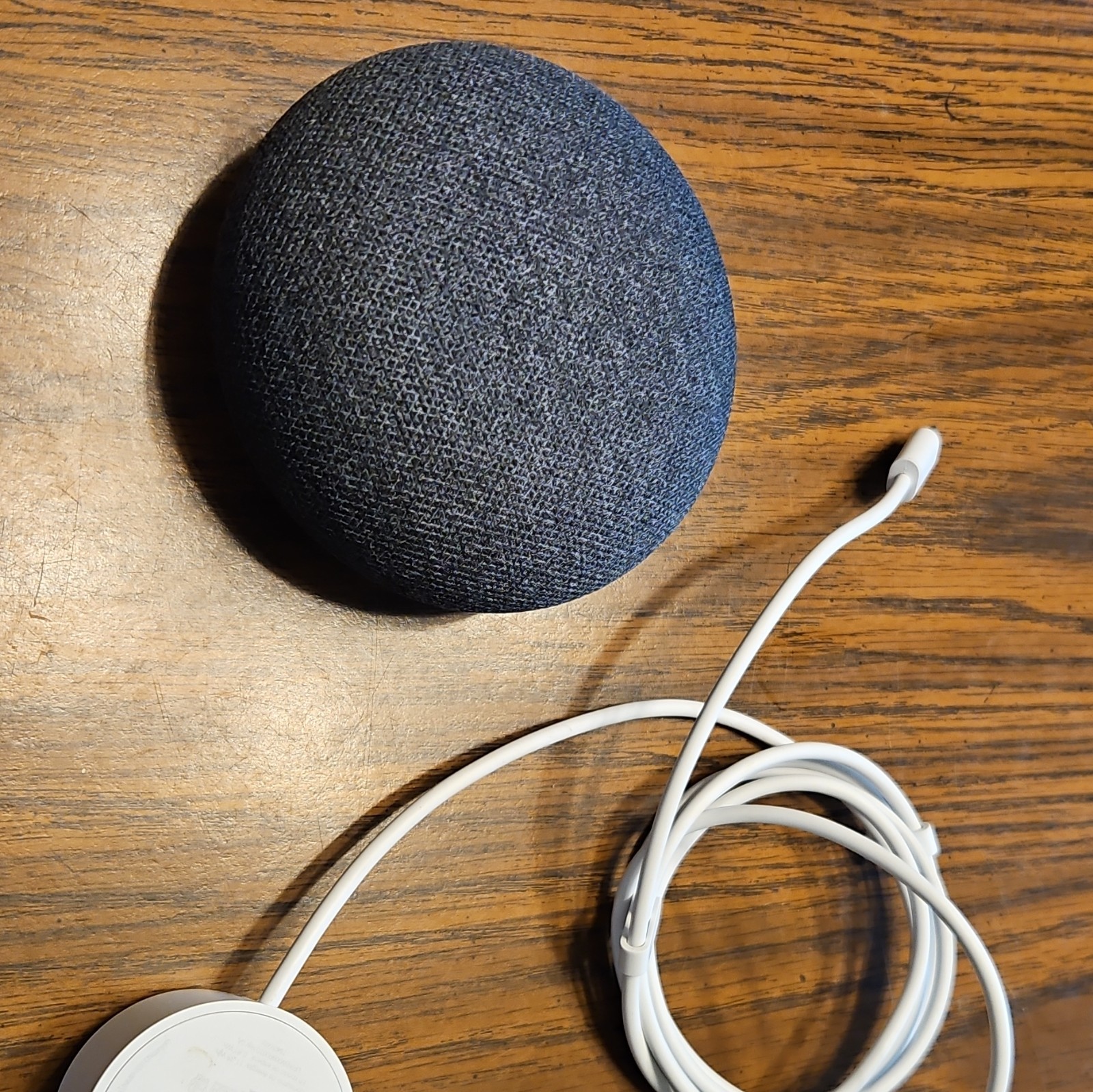 Google Smart Speaker Black/Orange Fabric w/ Power Adapter