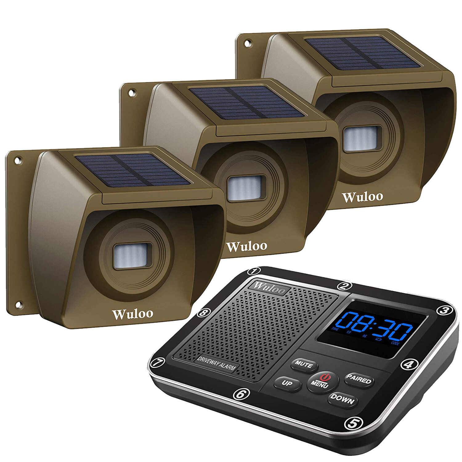 Wuloo Driveway Alarm Wireless System Solar Power Motion Sensor for Home Security