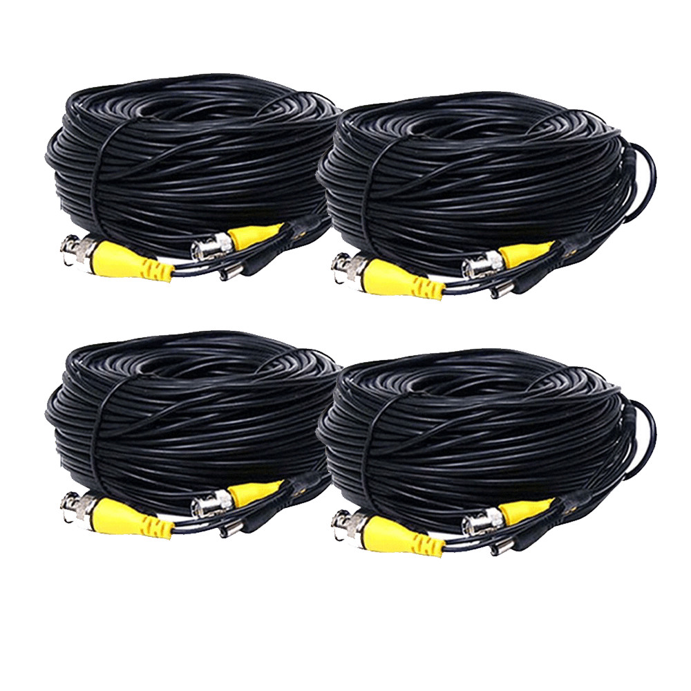 4x 200ft Security Camera BNC Video Power Cable DVR CCTV Surveillance Wire Cord