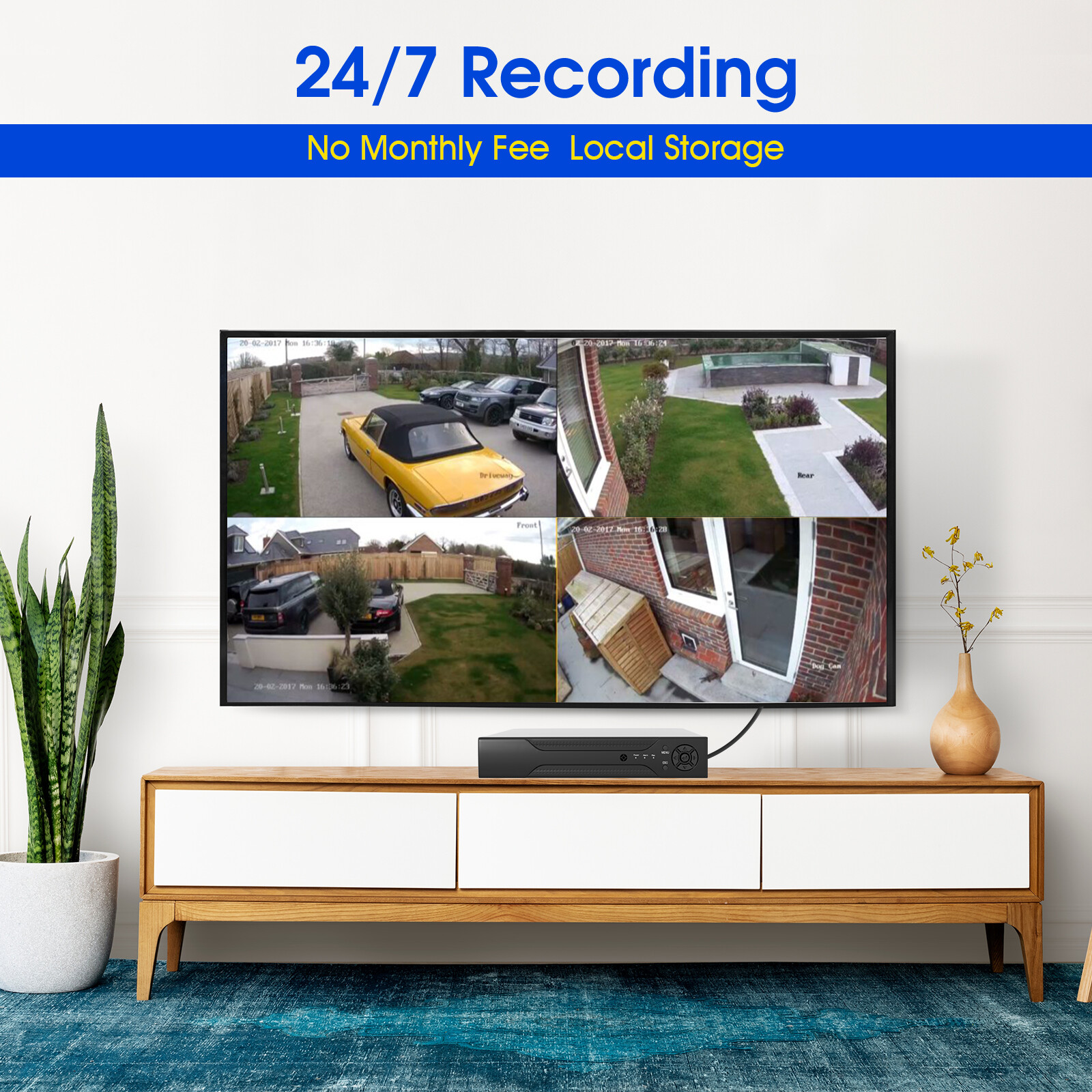 5MP Home Outdoor Security Camera CCTV System 4CH DVR IR Waterproof 500GB HDD
