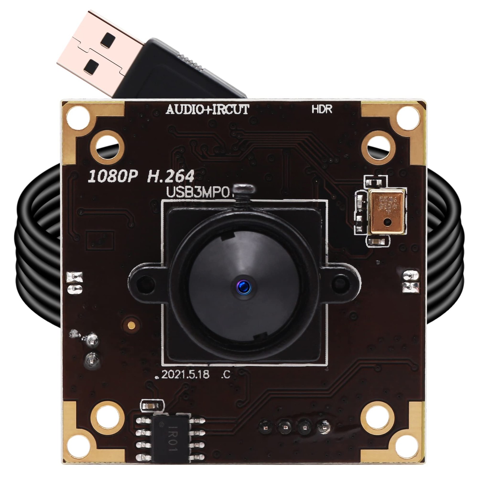 USB WDR H.264 3megapixel 1536p Module for Computer,3mp AR0331 Module with Mic…