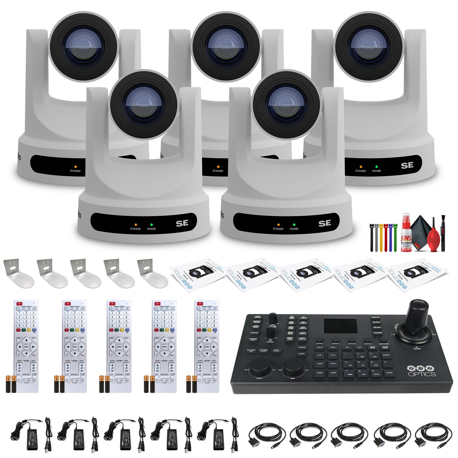 5 x PTZOptics Move SE PTZ Camera with 20x Optical Zoom + SuperJoy PTZ Camera