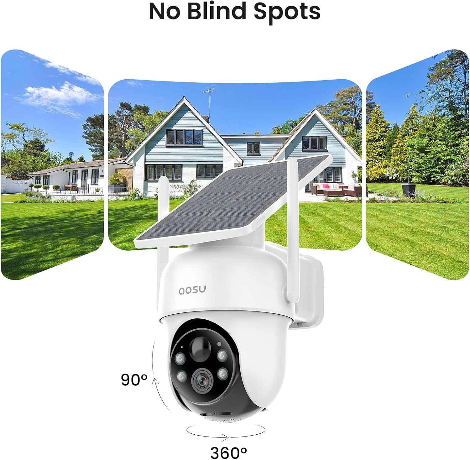 AOSU C9C3CA11SolarCam D1 Classic Kit, Solar Powered Wireless Security-2 Pc. Kit
