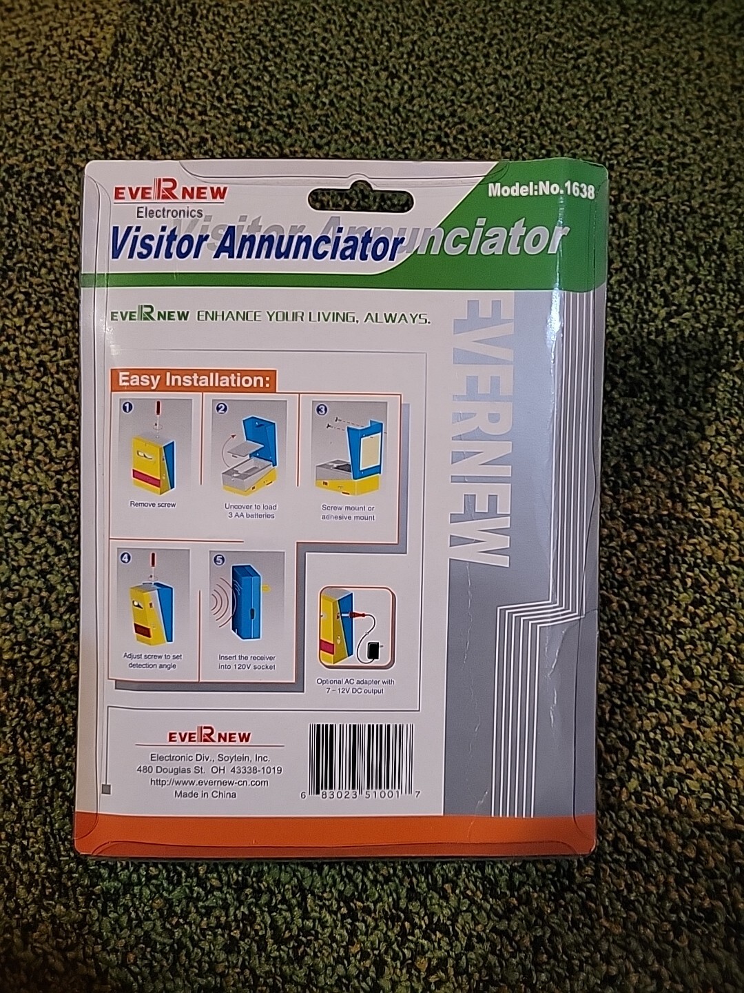 Ever New Visitor Annunciator Guest Alert System Wireless Wall Plug-in