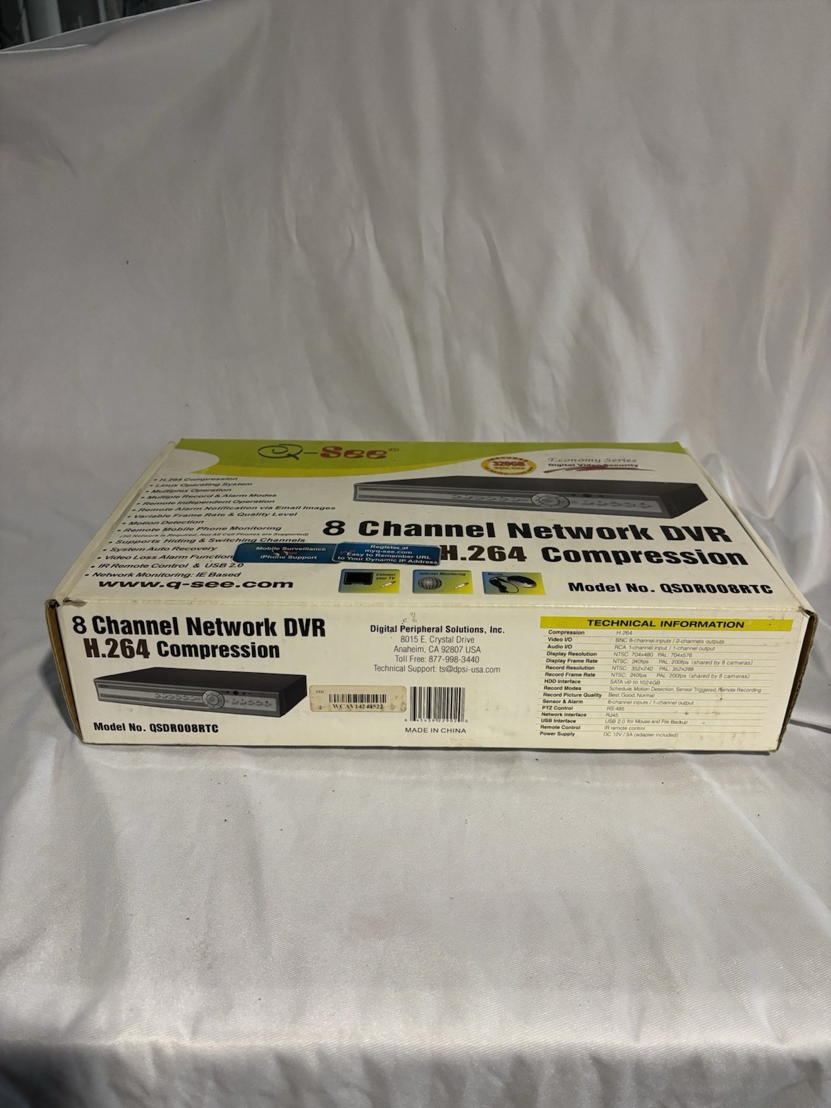 Q-See 4 Channel Network DVR. H.264 Compression Model No. QSDR008RTC