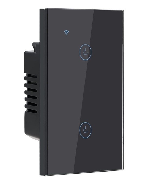 BSEED Smart WiFi Light Switch 2‑Gang Touch Black Alexa Google Tuya 3‑Way