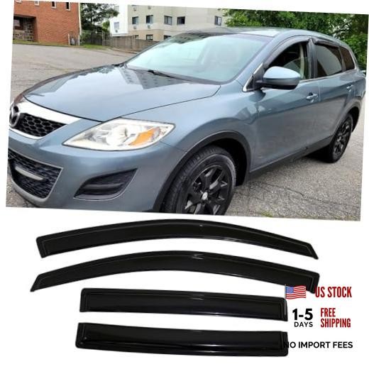 94143 Side Window Visors Wind Vent 2007-2015 Mazda CX9(Dark Smoke)
