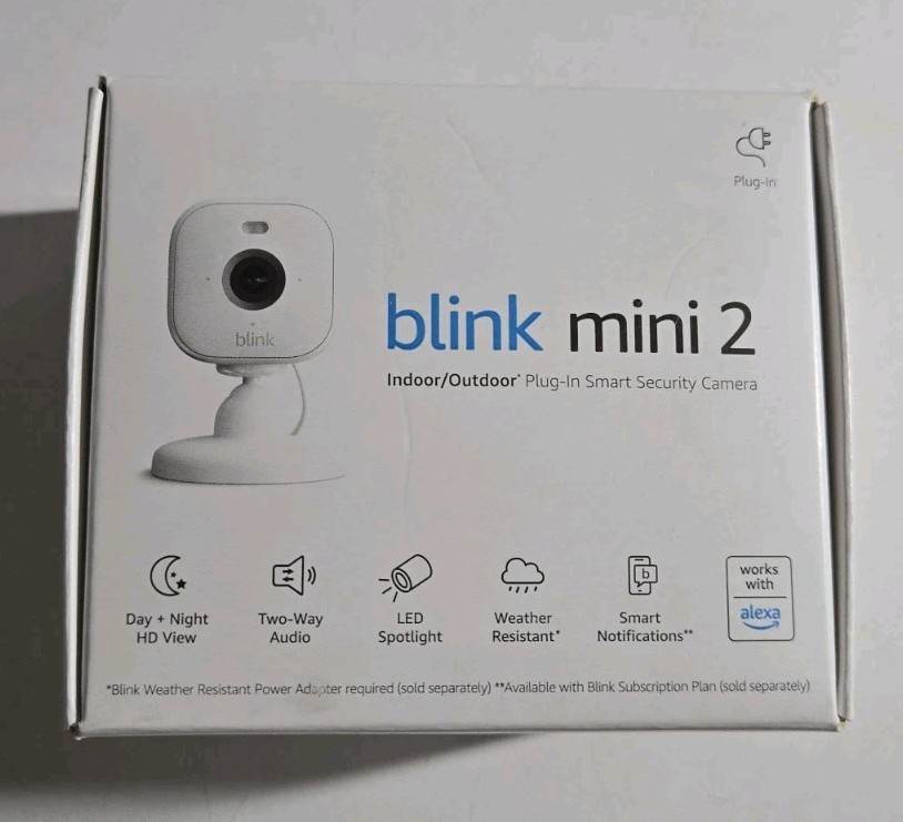 Blink Mini 2 1080p Security Camera with Built-in Mic – White