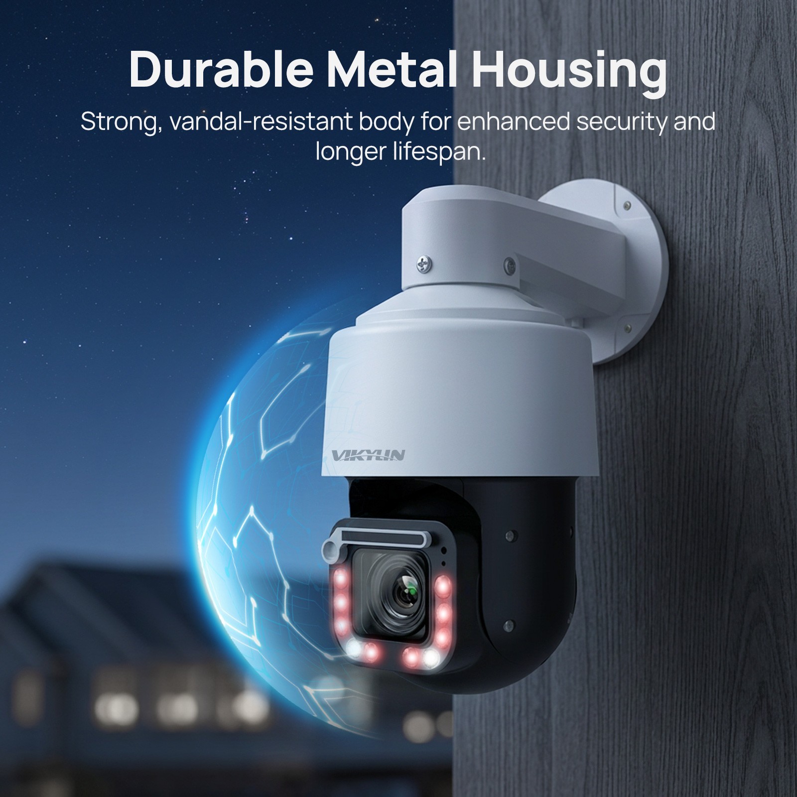 VIKYLIN 18X PTZ Camera Human Auto Tracking PoE Camera 8MP 2-Way Audio with Wiper