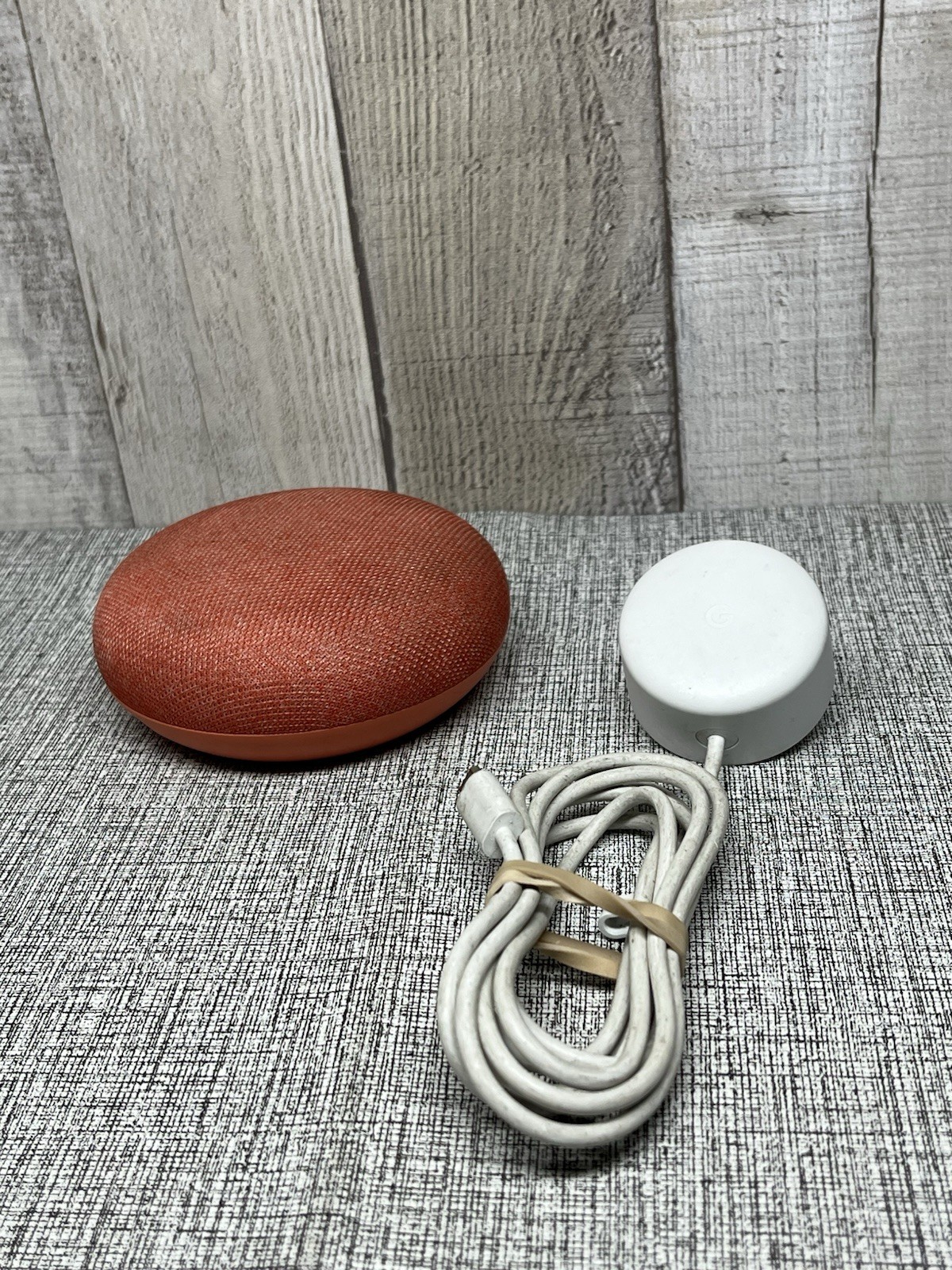 Red Google Home Mini 1st Gen Nest Model H0A Coral w/ Power Cord -Tested-