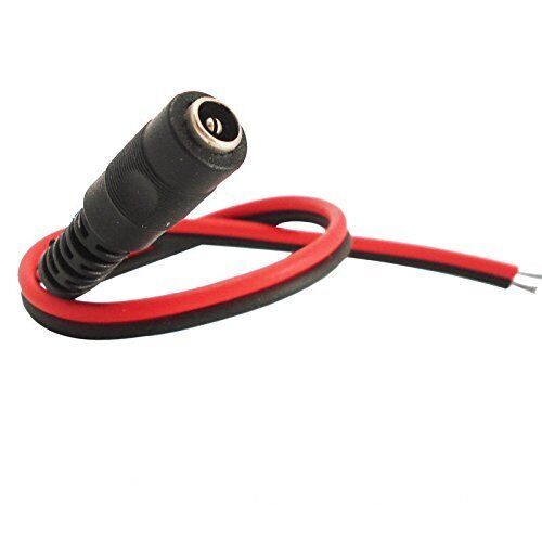 DC Power Pigtail Cable Plug 18AWG 2.1mm x 5.5mm 12V 5A Male & Female Pack Lot