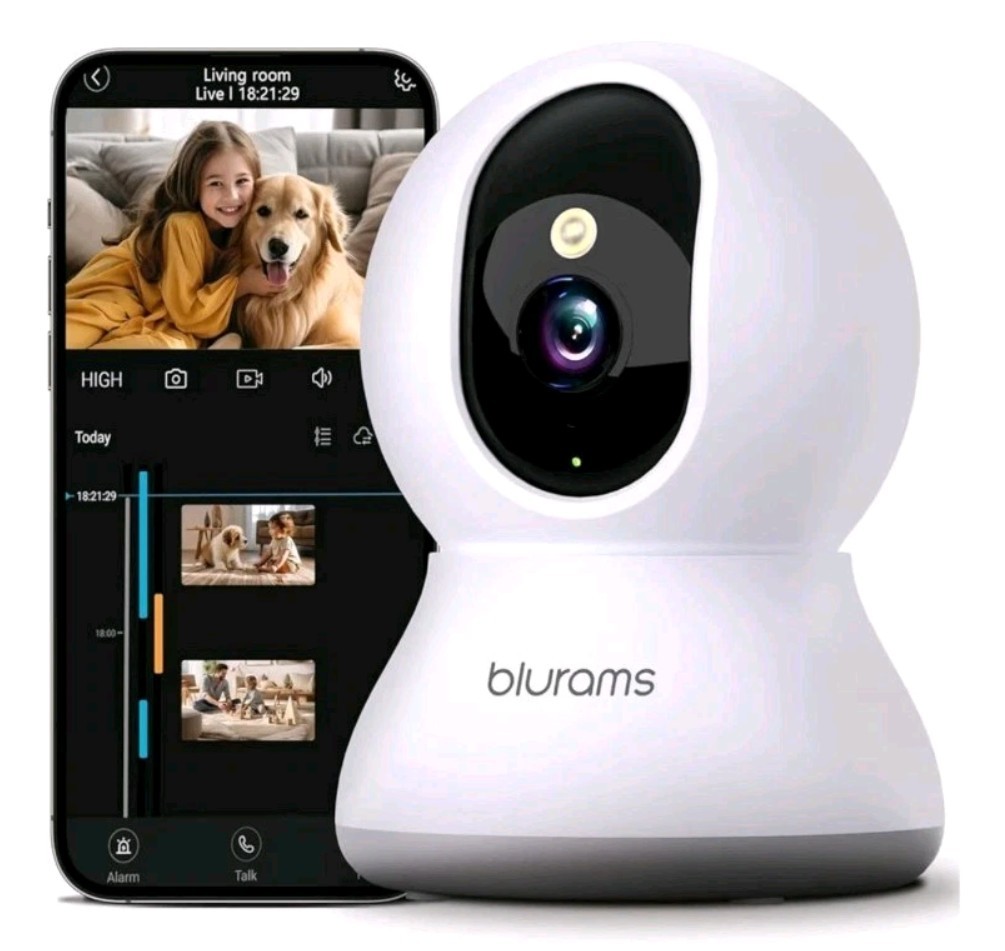 Blurams 2K Home Security Security Camera Works with Alexa & Google Assistant
