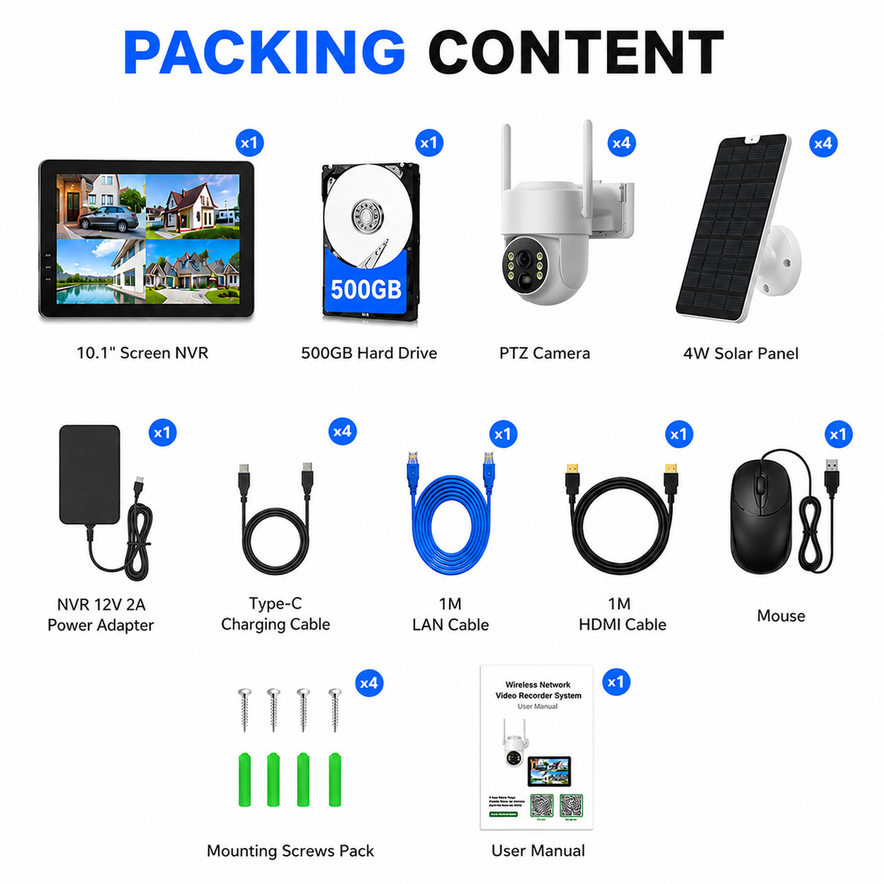 CAMCAMP Wireless Color Security Camera System Solar Battery Powered 2-Way Audio