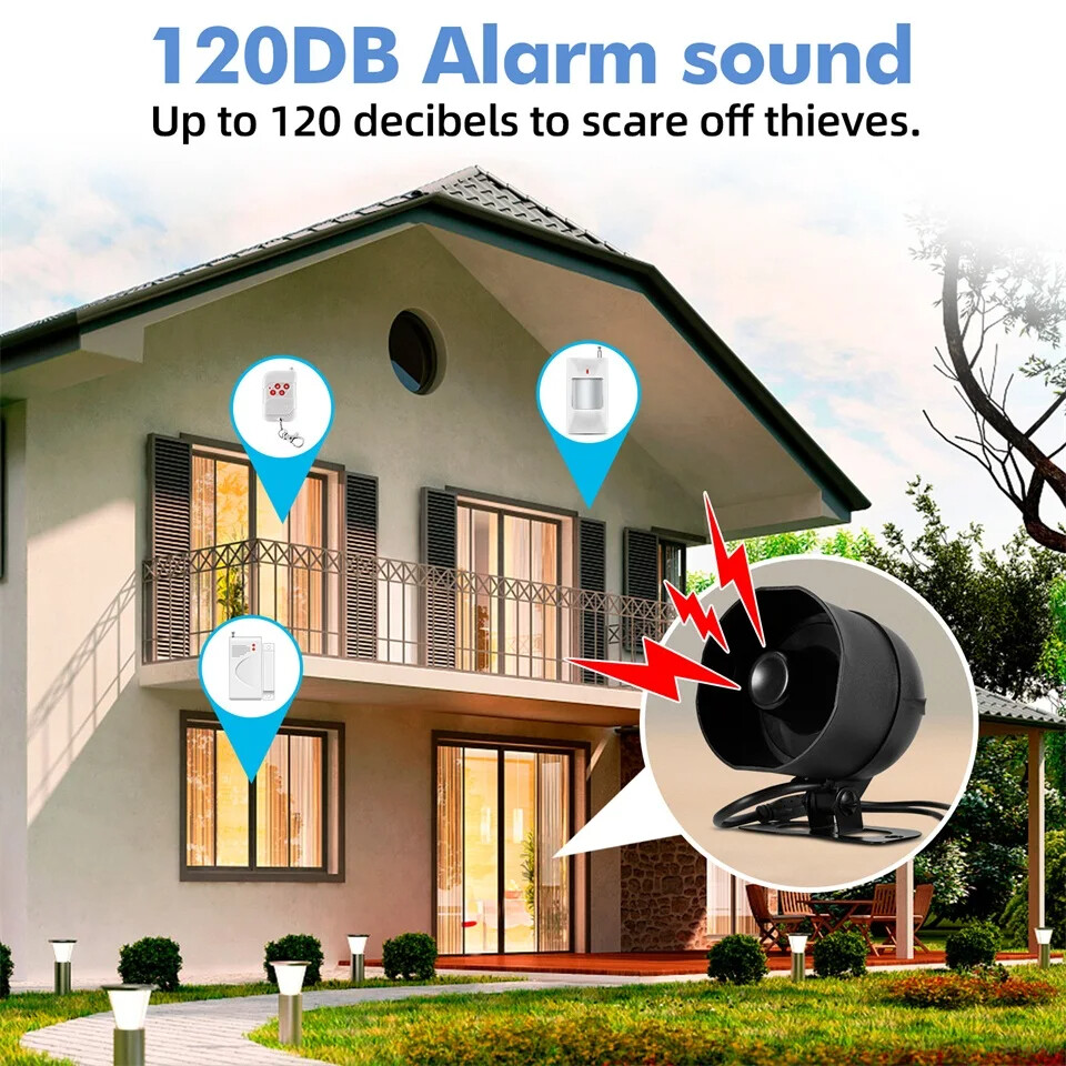 Siren Home Security Tuya Smart WiFi 120dB Loudly Speaker Alarm System Burglar US