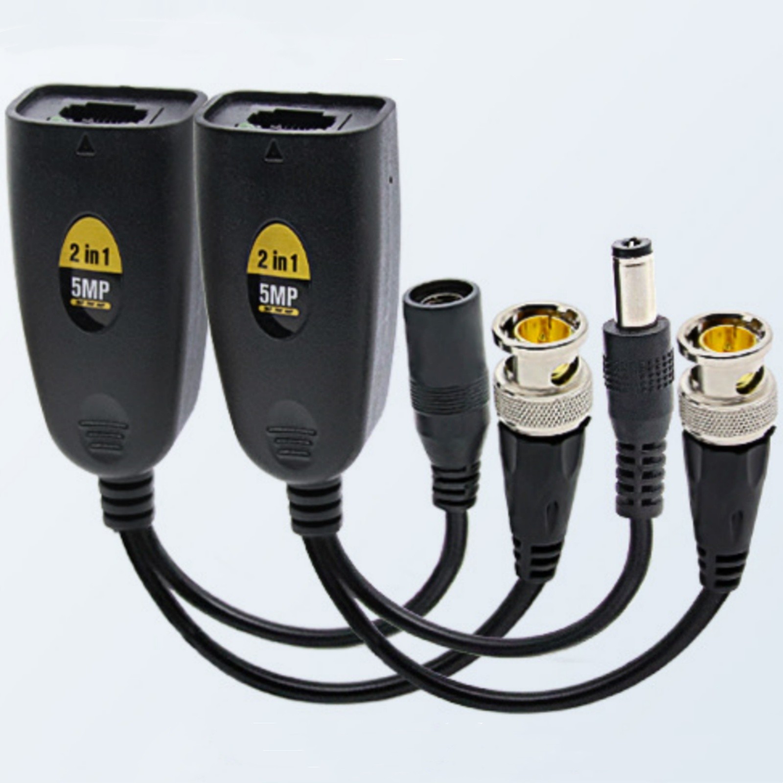 1 Pair Thunder-Proof Level 3 BNC To POE Adapter Balun Connector For Surveillance