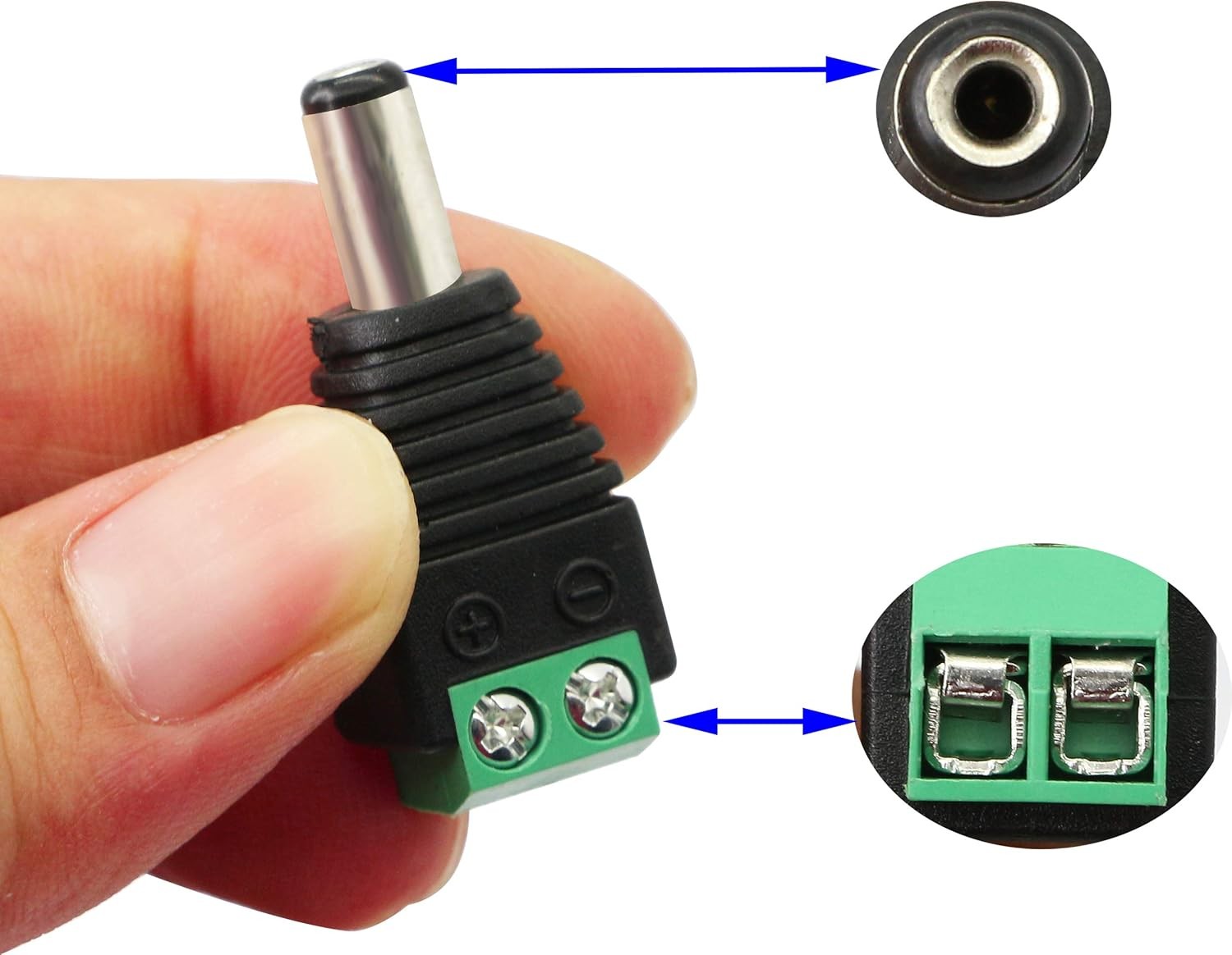 400Pack Male Female 2.1×5.5mm DC Power Plug Jack Adapter Connector for CCTV Lot