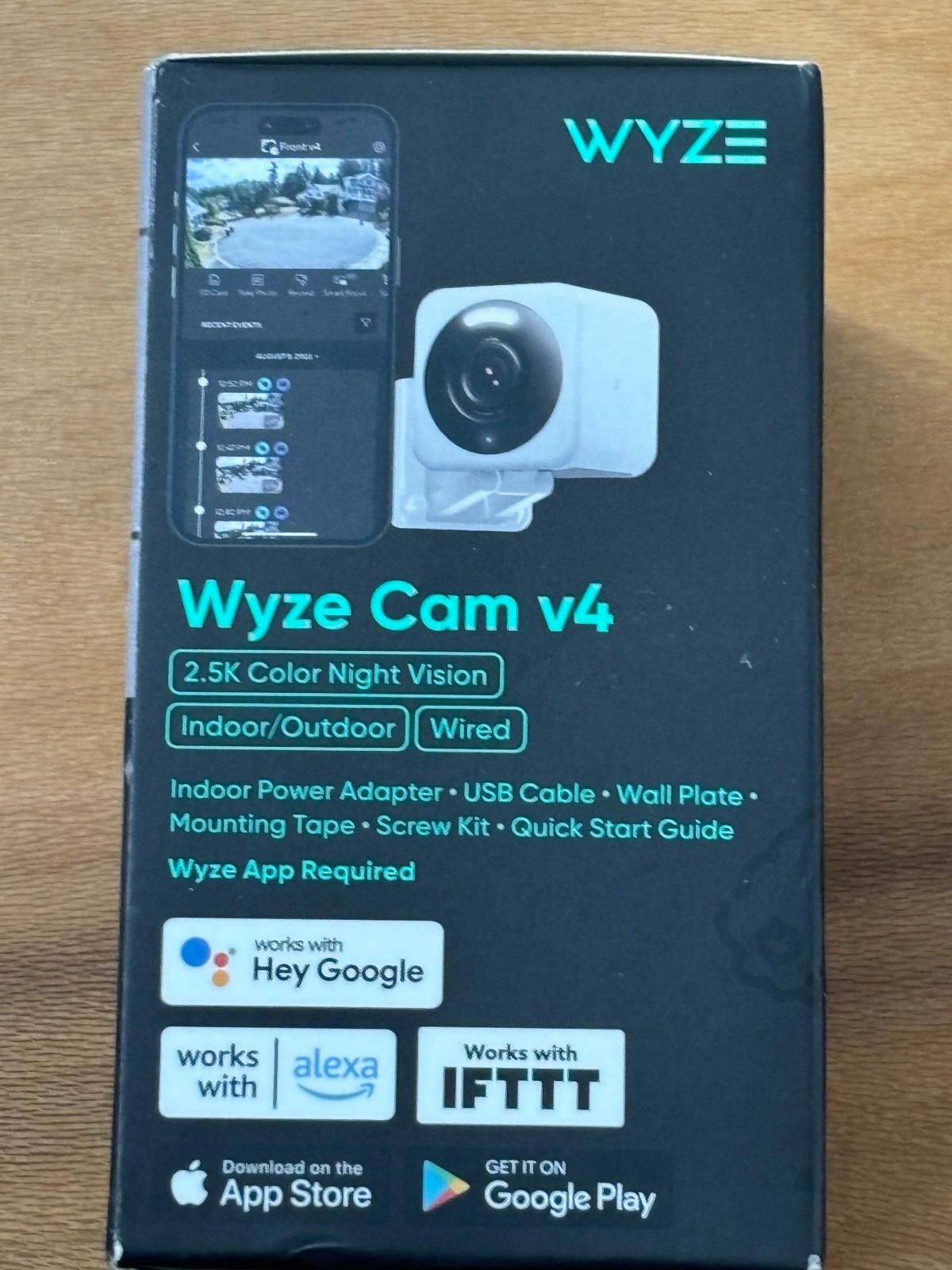 Wyze Cam v4 2.5K Indoor Outdoor Security Camera Color Night Vision New