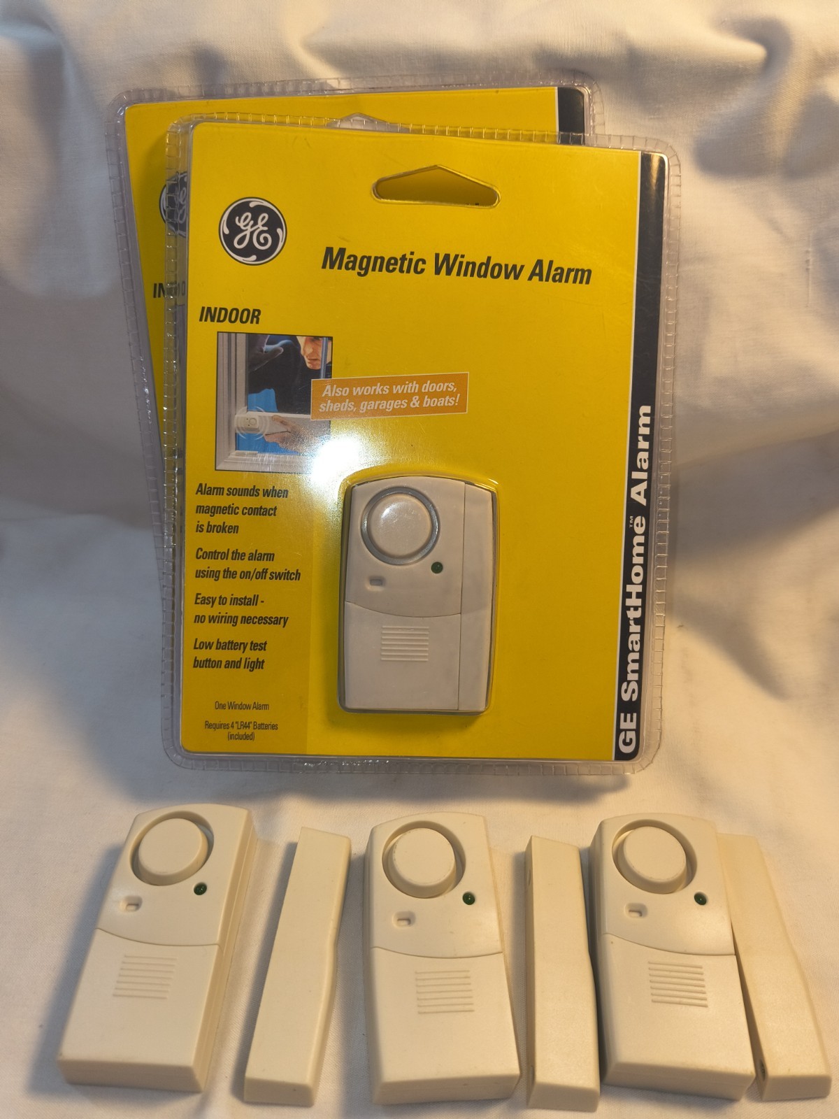 2 NIP General Electric Indoor MAGNETIC WINDOW ALARM Easy To Install GESECWA88