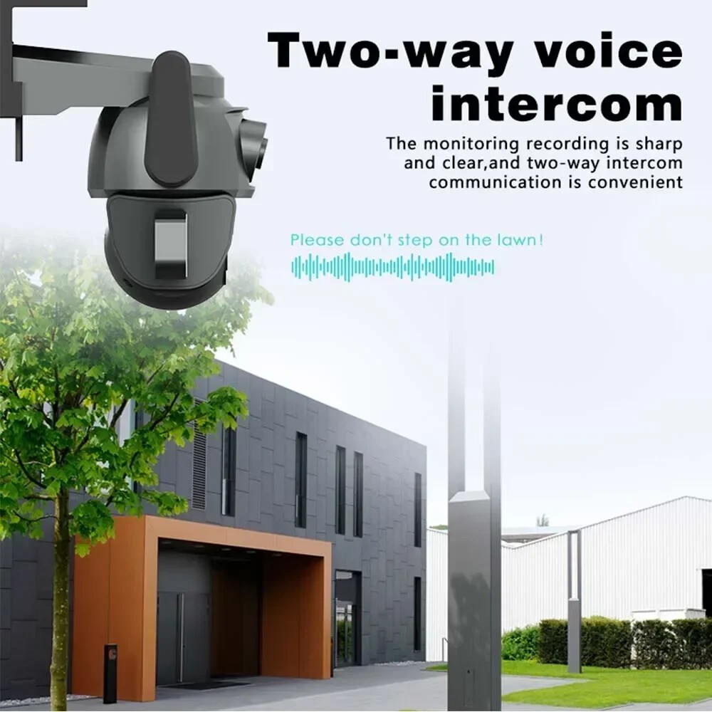 WIFI Outdoor 128GB Security Camera Dual Lens Motion Tracking PTZ CCTV Wide Angle