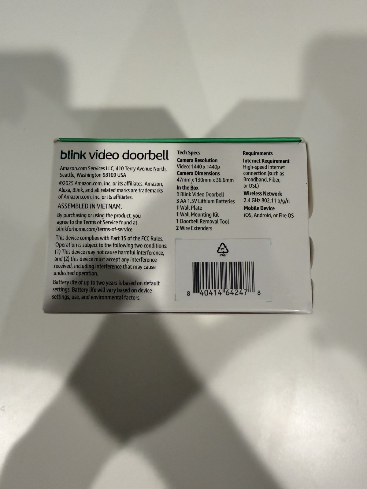 Blink Video Doorbell Required Sync Module Not Included – Black