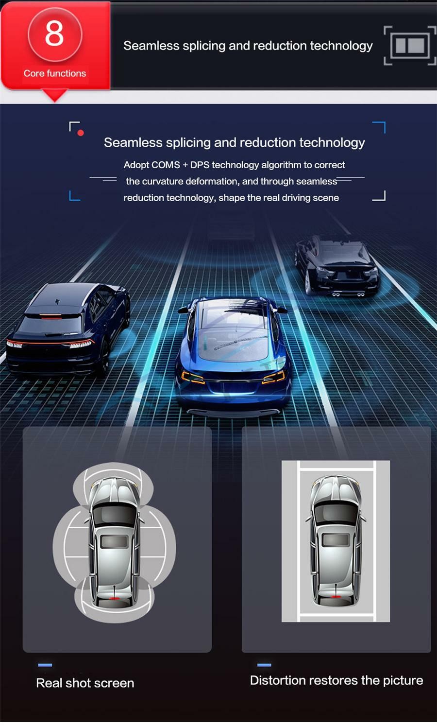 Car 360° 3D Panoramic Camera Bird Eye Surround View Parking Monitor DVR System