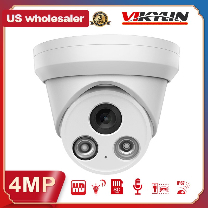 Vikylin 8CH 8 POE NVR CCTV System 4MP IP Camera Mic IR 30m Security Outdoor Lot