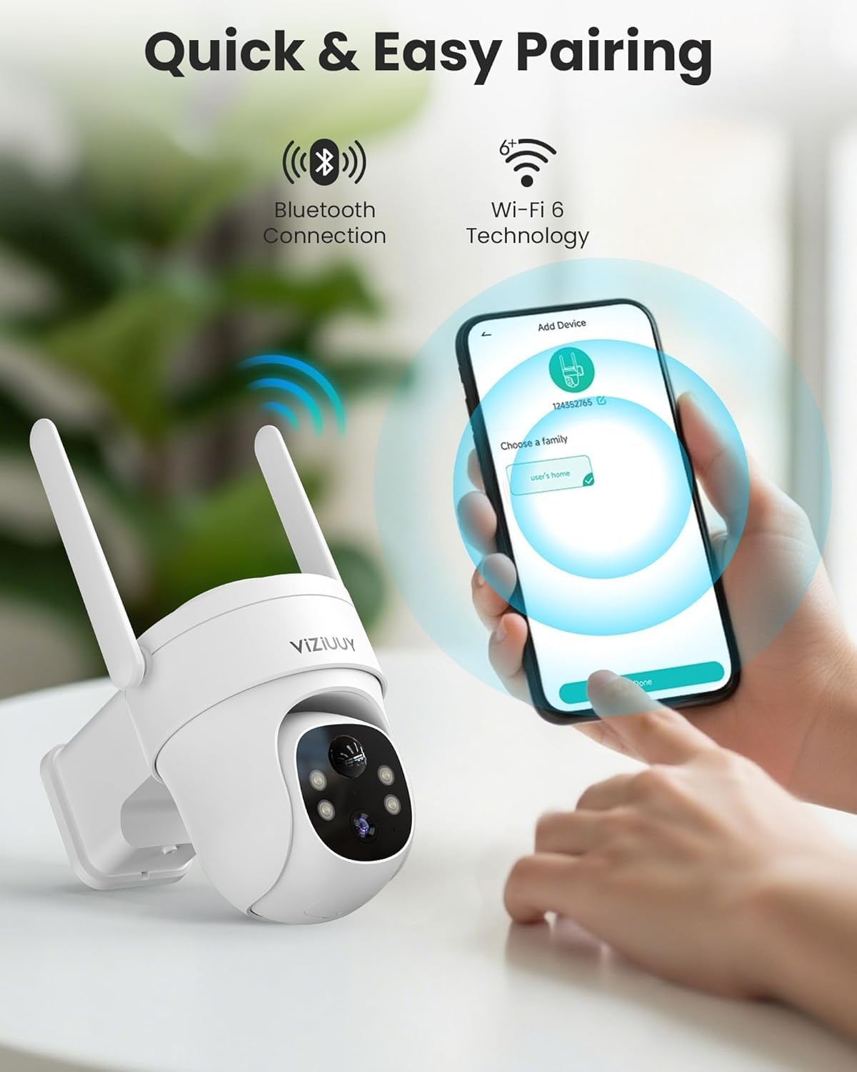 VIZIUUY 3MP Solar Security Cameras Wireless Outdoor, 3MP-1PK, White – Cam