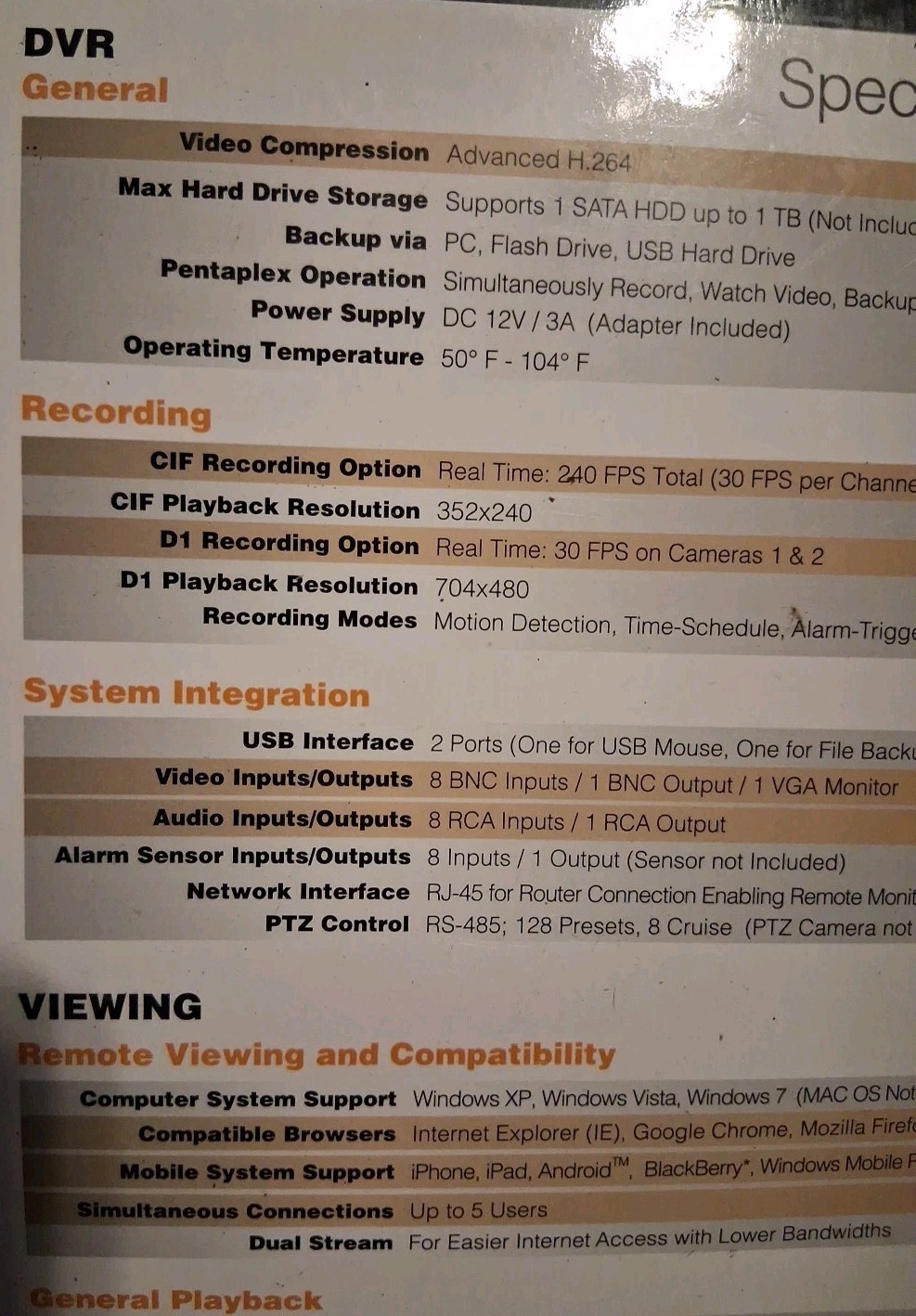 Q-See Security DVR W/500Gb- 4 Cams,Mouse,Remote,email Alert,Motion Det. New