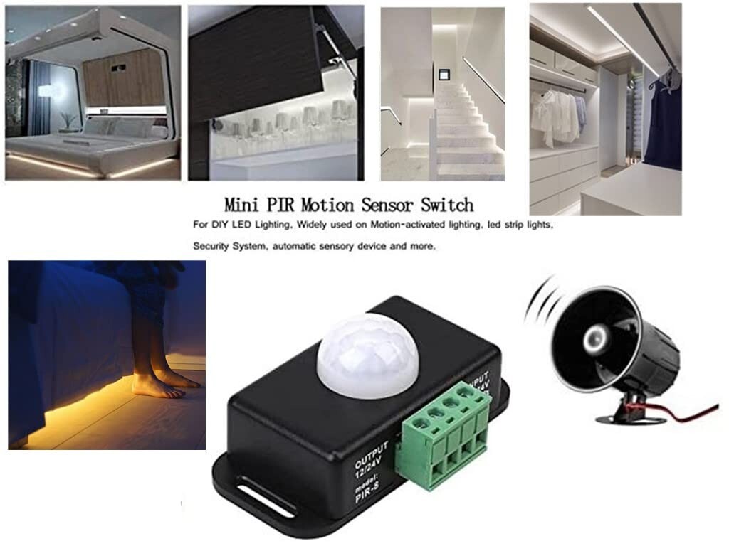 12-24V PIR Sensor LED Motion Sensor Switch Motion Timer Function Sign Controller