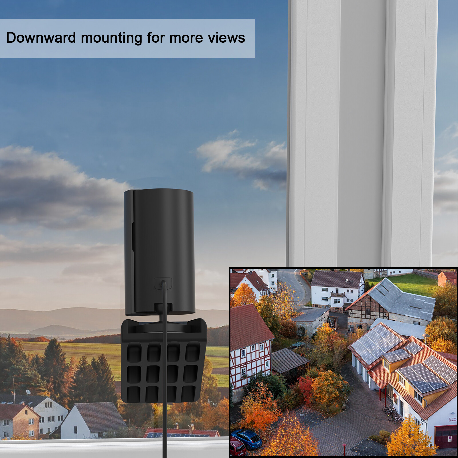 HOLACA Window Glass Mount for Ring Indoor Cam 1st Gen,2nd Gen ,angled at 20°