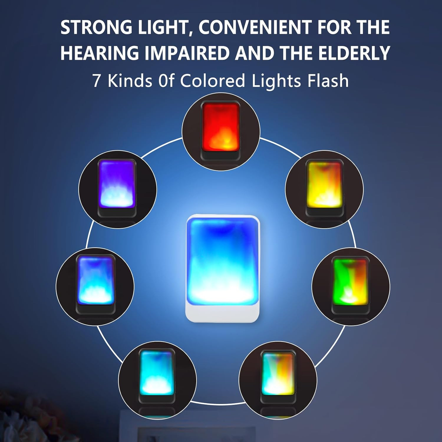 Loud Flash Doorbell with 7 Colors of Bright Light and 4 Volumes, Wireless Doorbe