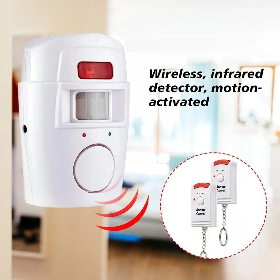 Wireless Motion Sensor Alarm Security Detector Indoor Outdoor Alert Systeem Met